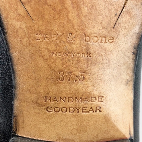 ✅ Rag & Bone Black Razor Leather Ankle Boots 37.5 - Picture 7 of 8